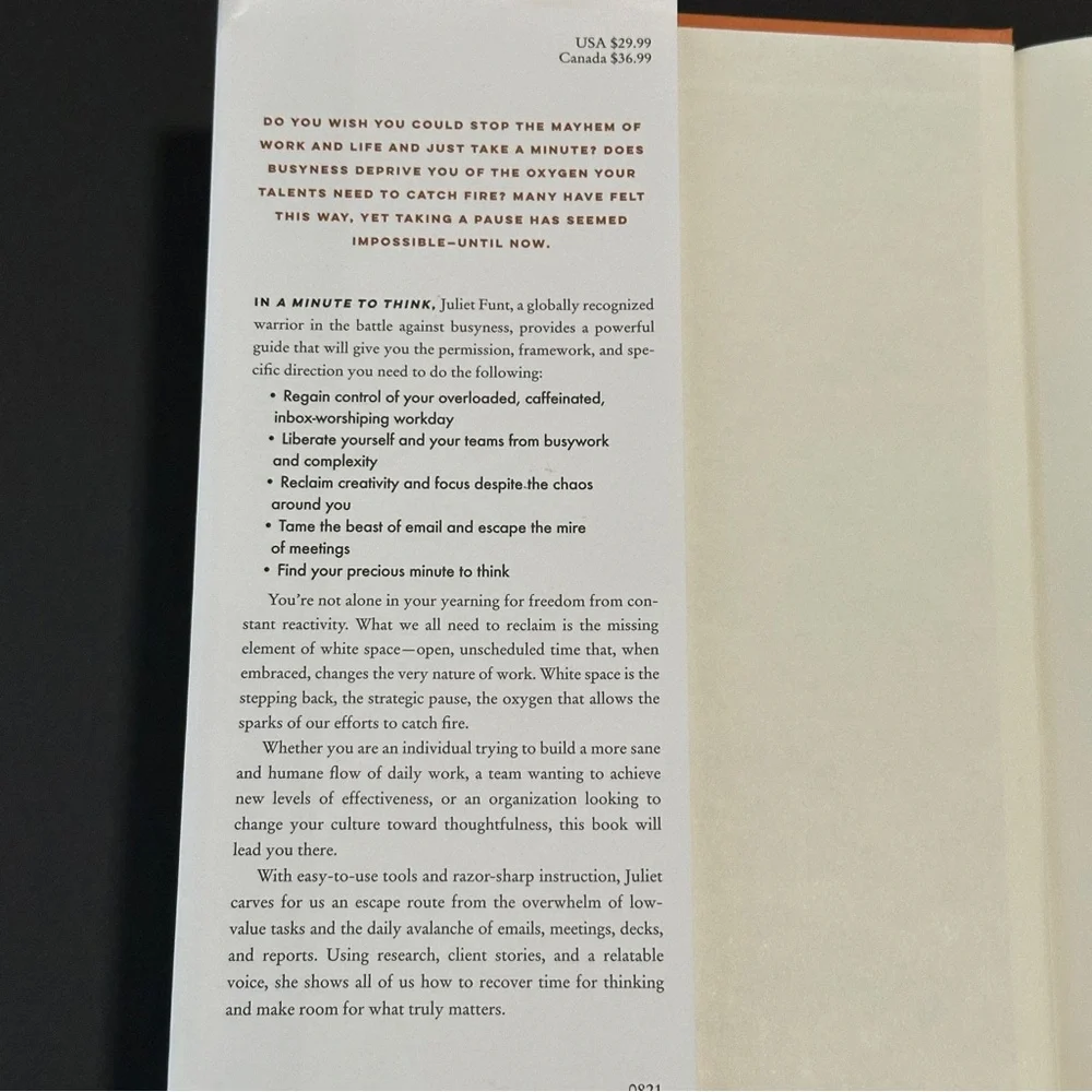 A Minute to Think by Juliet Funt | Business, Productivity | Hardcover Book - Picture 7 of 12
